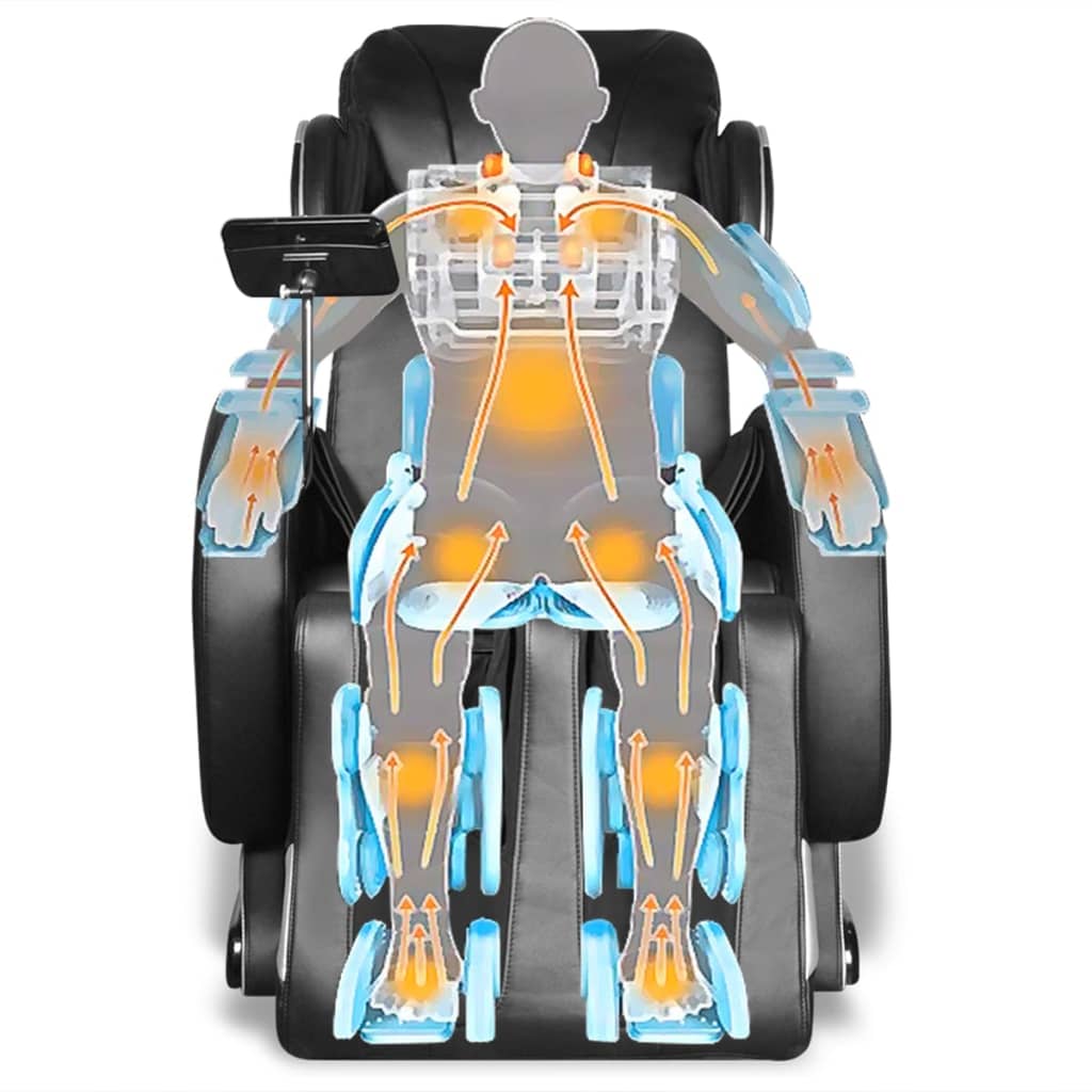Massagestoel Met Super Screen Kunstleer Zwart