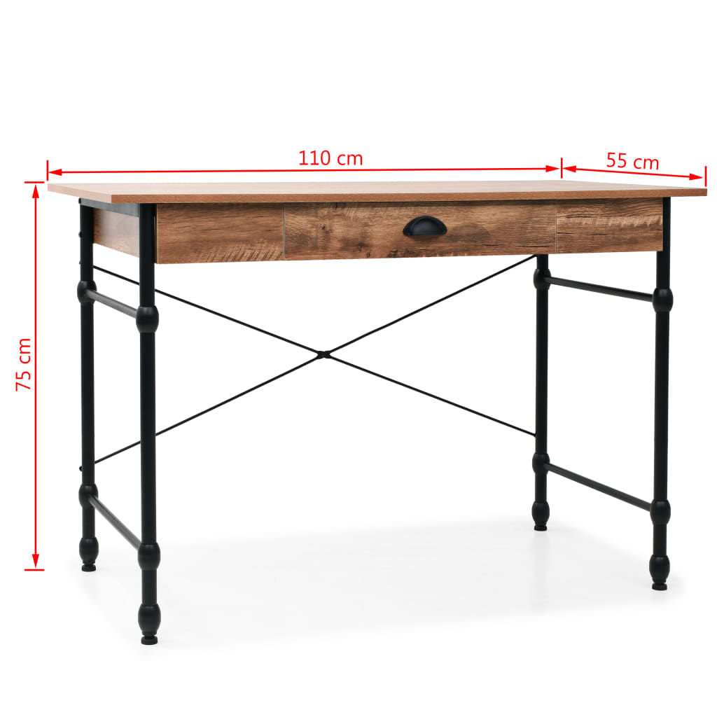 Schrijftafel Met Lade 110X55X75 Cm Eikenkleur