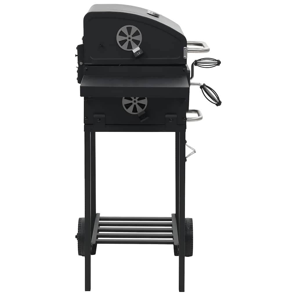 Houtskoolbarbecue Met Onderplank Zwart