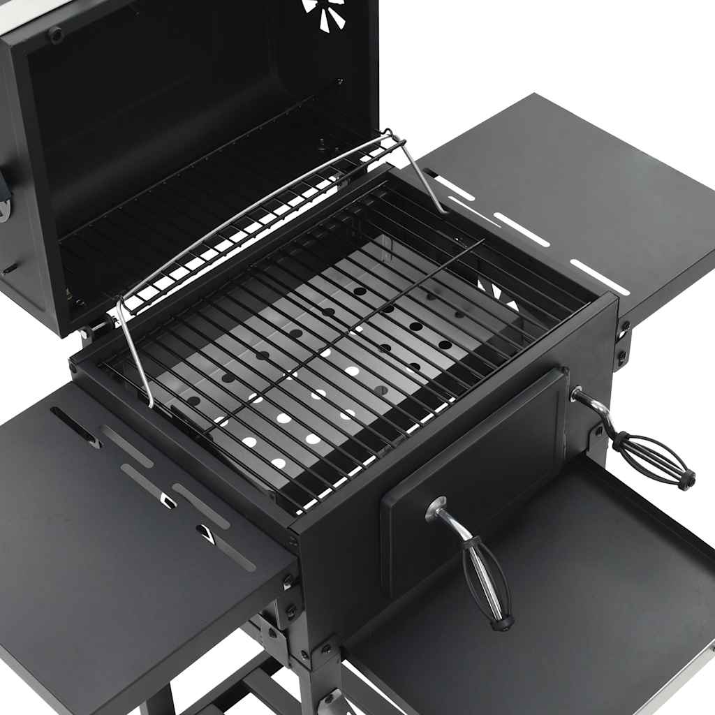 Houtskoolbarbecue Met Onderplank Zwart