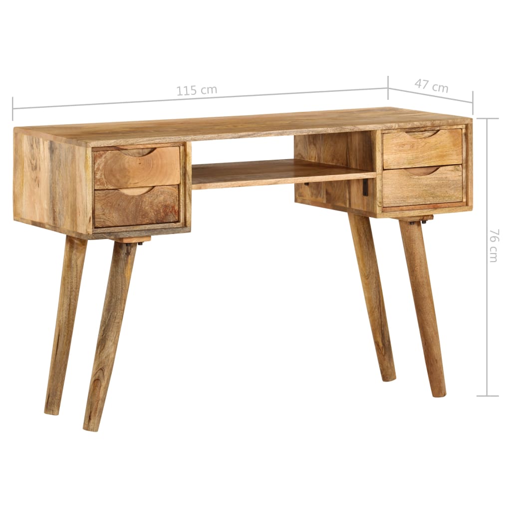 Schrijftafel 115X47X76 Cm Massief Mangohout