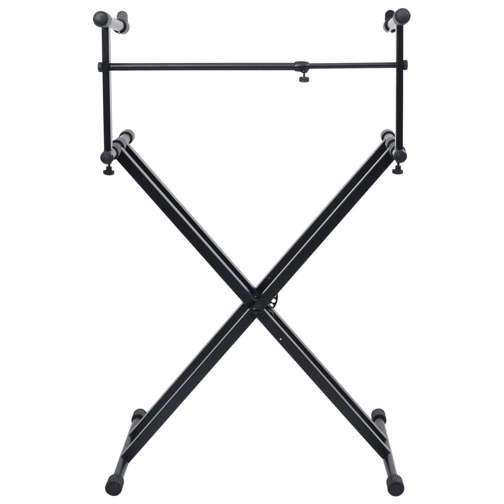 Keyboardstandaard X-Frame Dubbel Versterkt Zwart