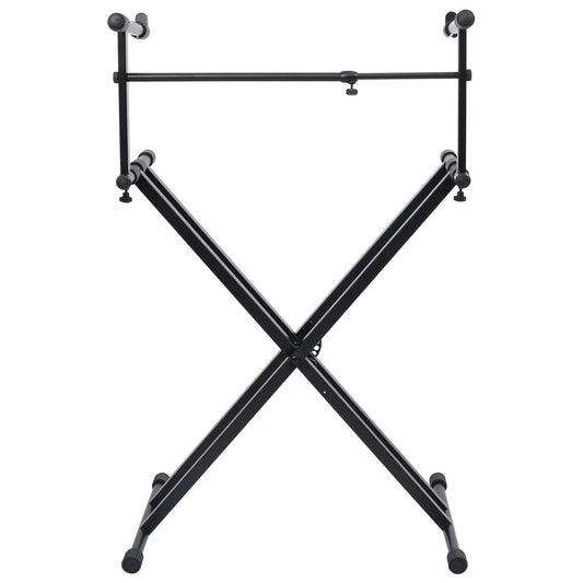 Keyboardstandaard X-Frame Dubbel Versterkt Zwart