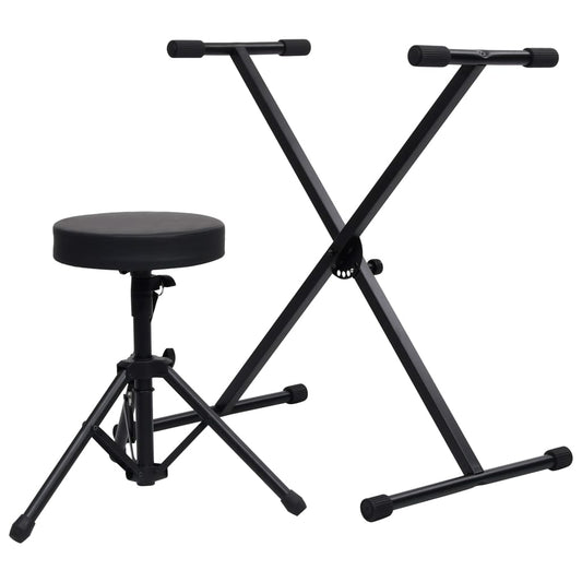 Keyboardstandaard En -Kruk Zwart