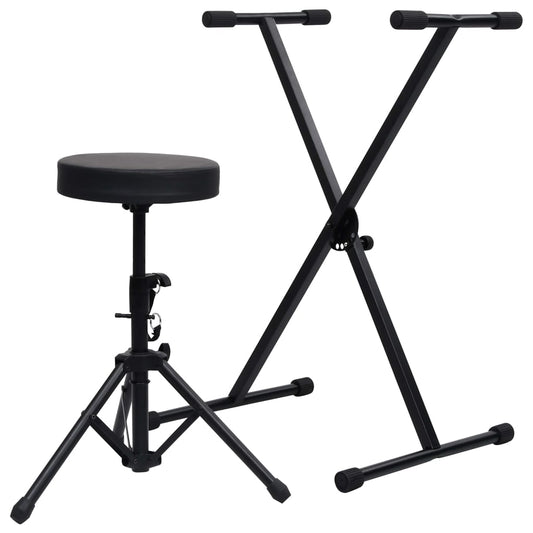 Keyboardstandaard En -Kruk Zwart