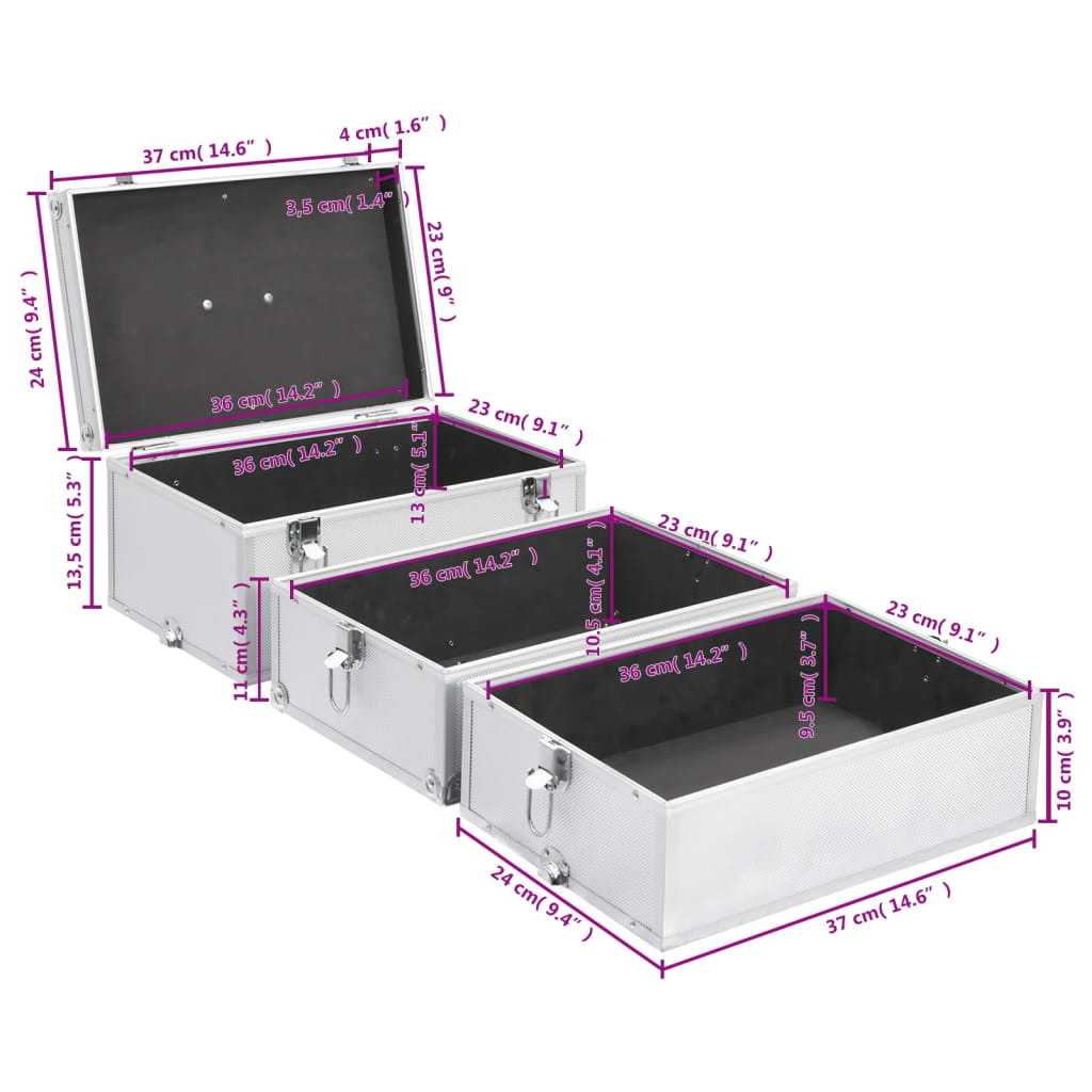 Make-Up Koffer 37X24X40 Cm Aluminium Kleurig