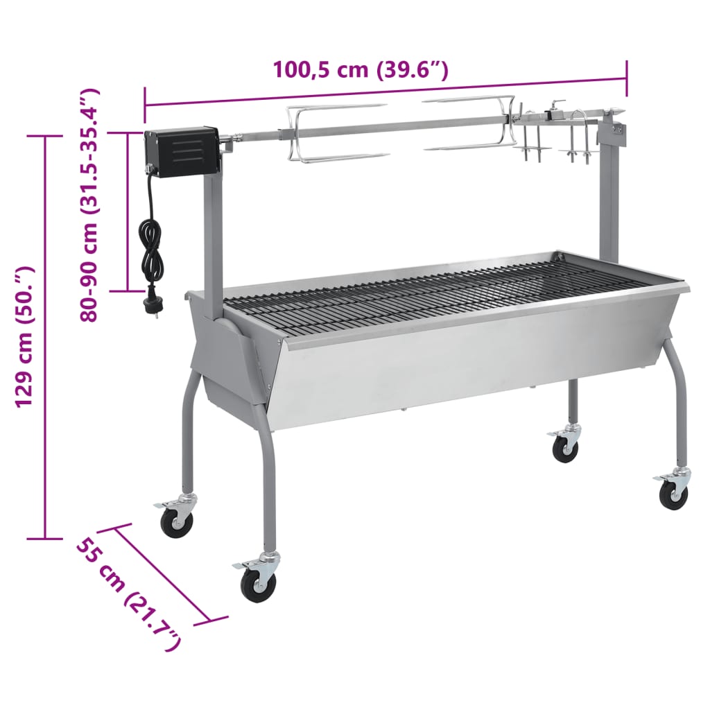 Draaispit Barbecue Met Elektrische Motor