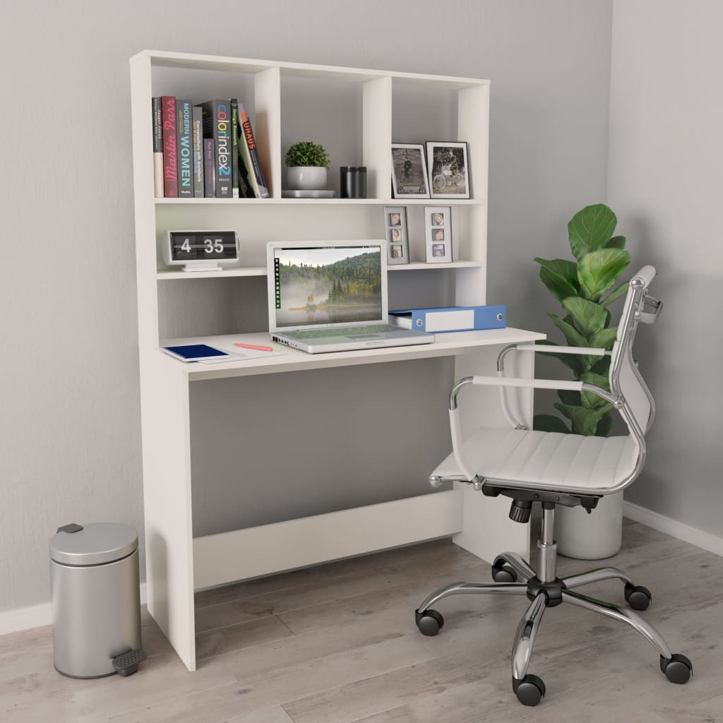 Bureau Met Schappen 110X45X157 Cm Bewerkt Hout