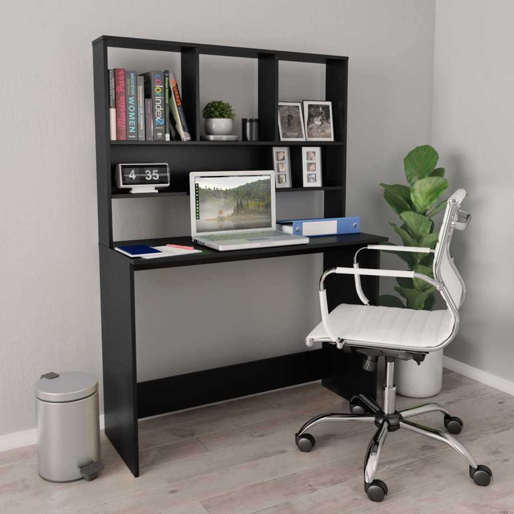 Bureau Met Schappen 110X45X157 Cm Bewerkt Hout