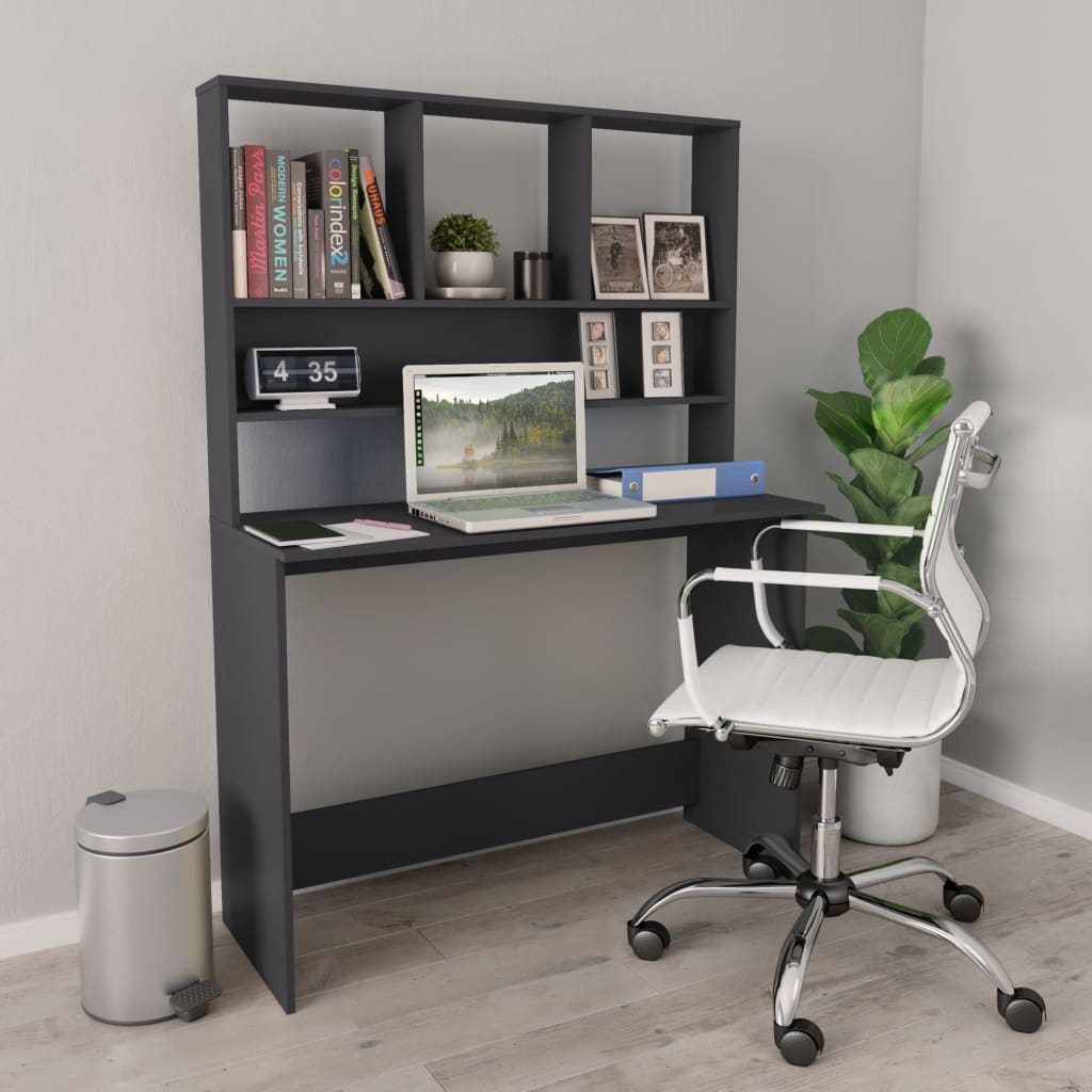 Bureau Met Schappen 110X45X157 Cm Bewerkt Hout