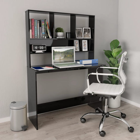 Bureau Met Schappen 110X45X157 Cm Bewerkt Hout