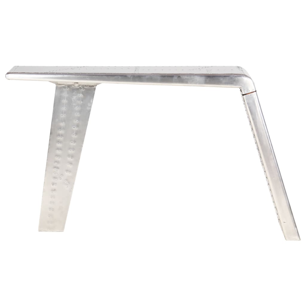 Bureau Luchtvaartstijl 112X50X76 Cm Metaal Zilverkleurig Antraciet