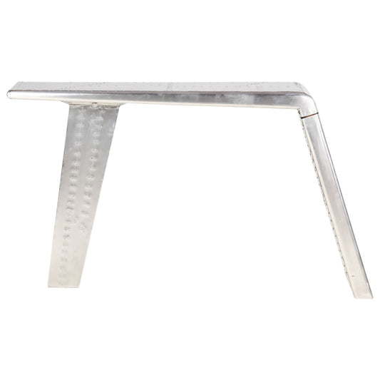 Bureau Luchtvaartstijl 112X50X76 Cm Metaal Zilverkleurig Antraciet