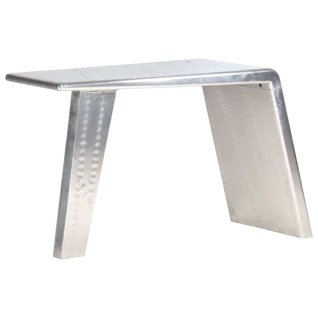 Bureau Luchtvaartstijl 112X50X76 Cm Metaal Zilverkleurig Antraciet