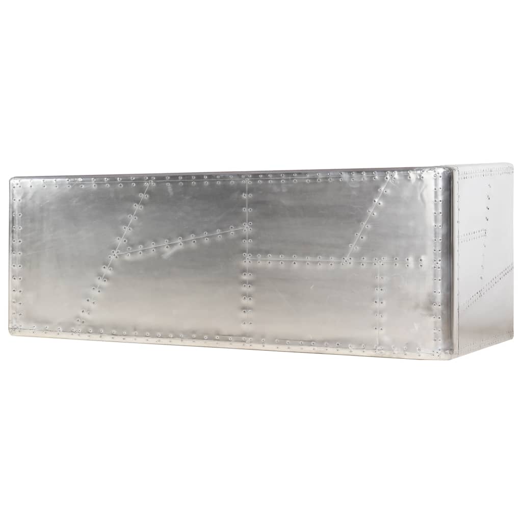 Bureau Luchtvaartstijl 112X50X76 Cm Metaal Zilverkleurig Antraciet