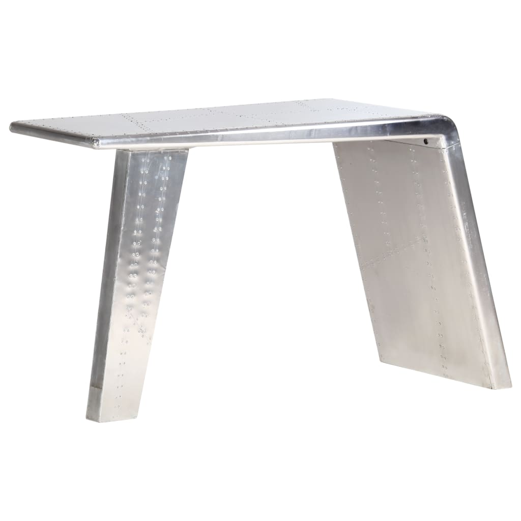 Bureau Luchtvaartstijl 112X50X76 Cm Metaal Zilverkleurig Antraciet