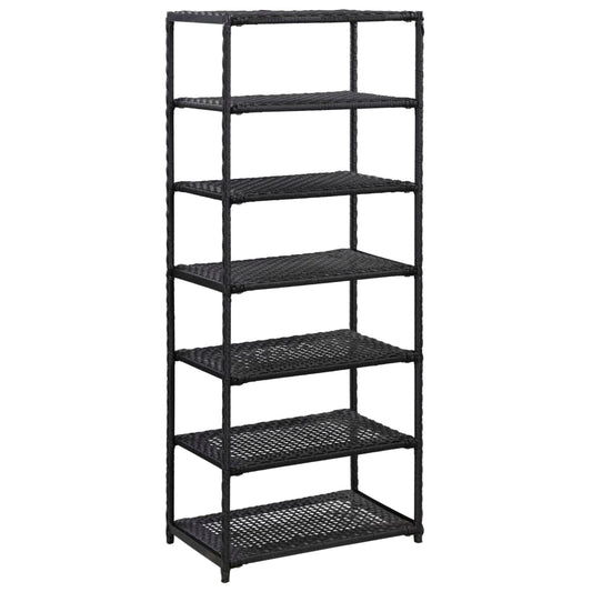 Schoenenrek 50X30X Poly Rattan Zwart