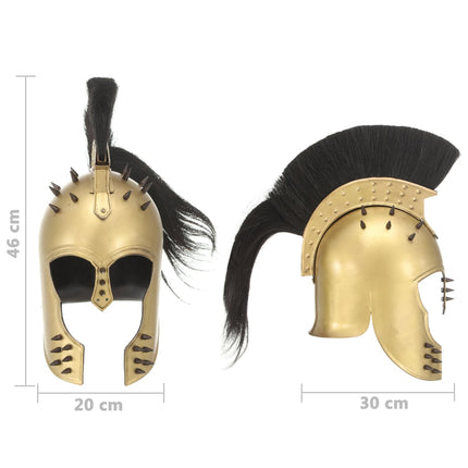 Soldatenhelm Grieks Replica Larp Staal Messingkleurig