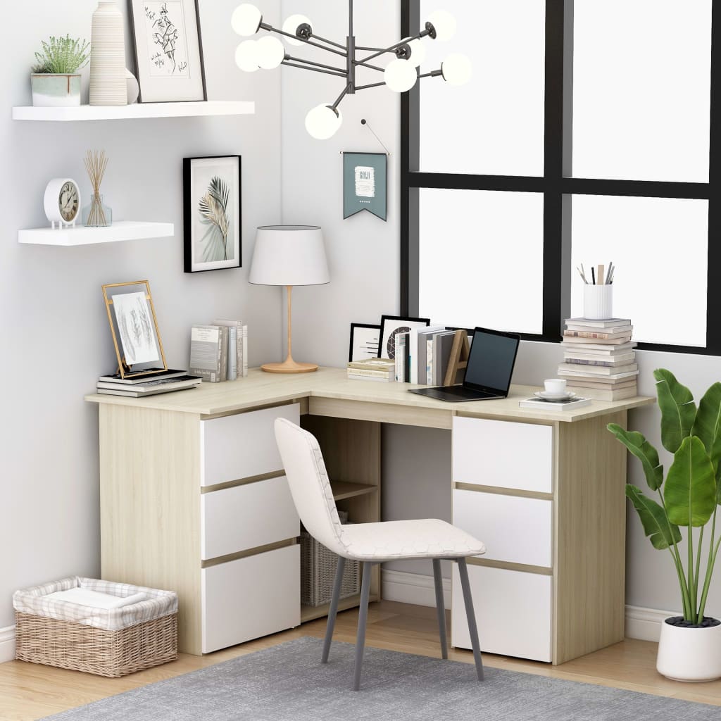 Hoekbureau 145X100X76 Cm Bewerkt Hout