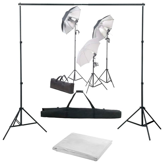 Fotostudioset Met Verlichtingsset En Achtergrond