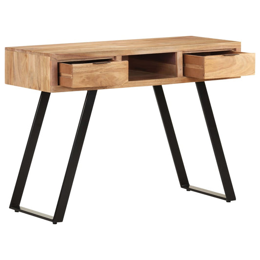 Bureau Met Natuurlijke Randen 107X45X79 Cm Massief Acaciahout