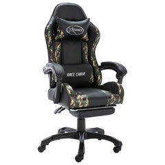 Racestoel Kunstleer Zwart En Camouflage
