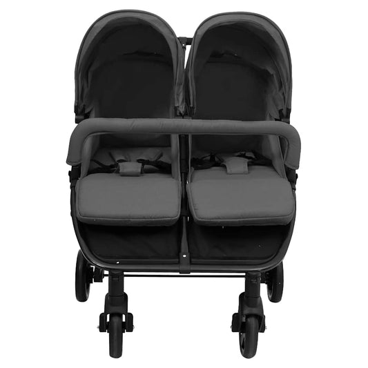 Tweelingbuggy Staal En Zwart