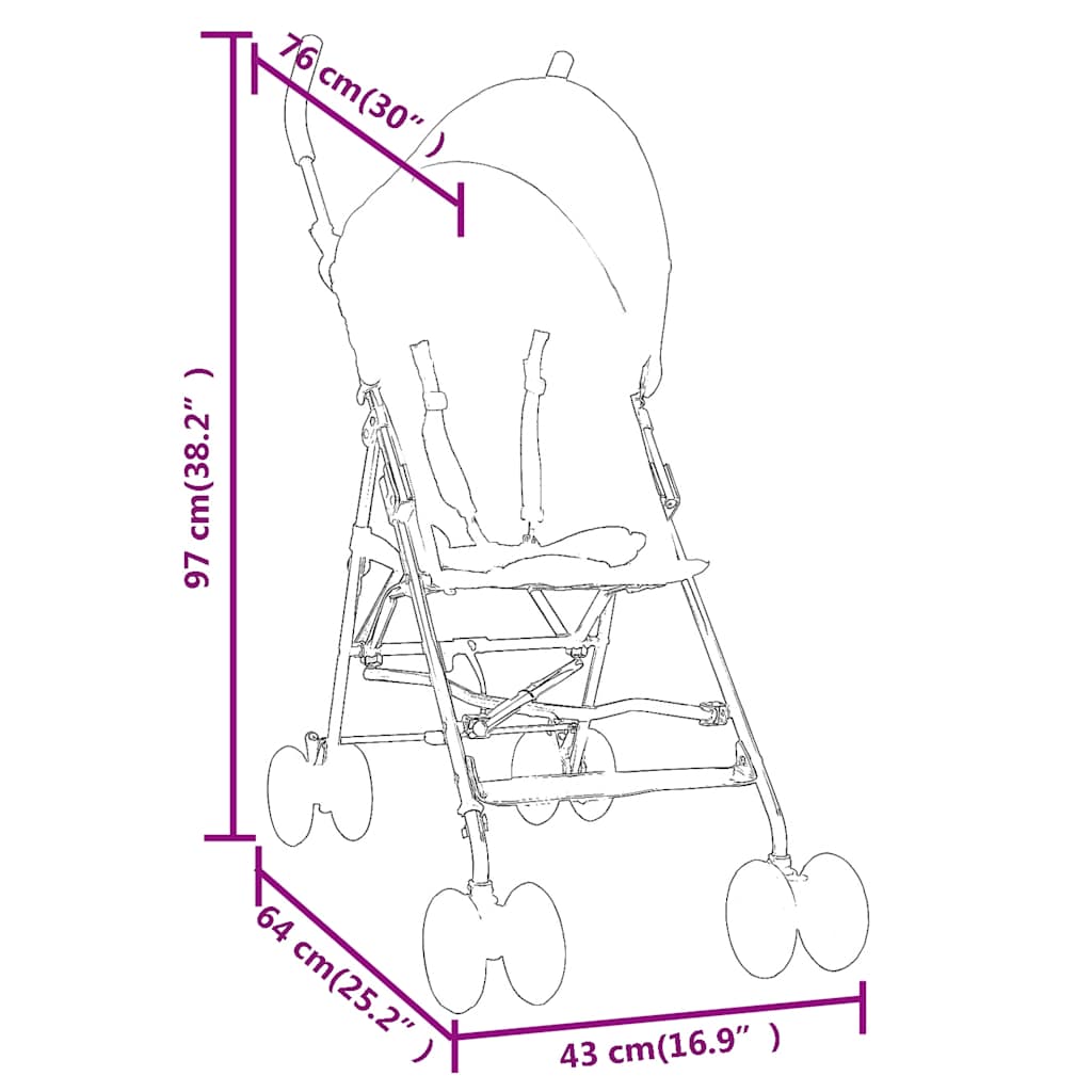 Kinderbuggy Staal En Zwart