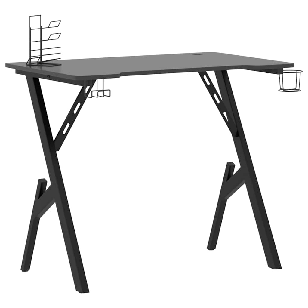 Gamingbureau Met Y-Vormige Poten 90X60X75 Cm Zwart