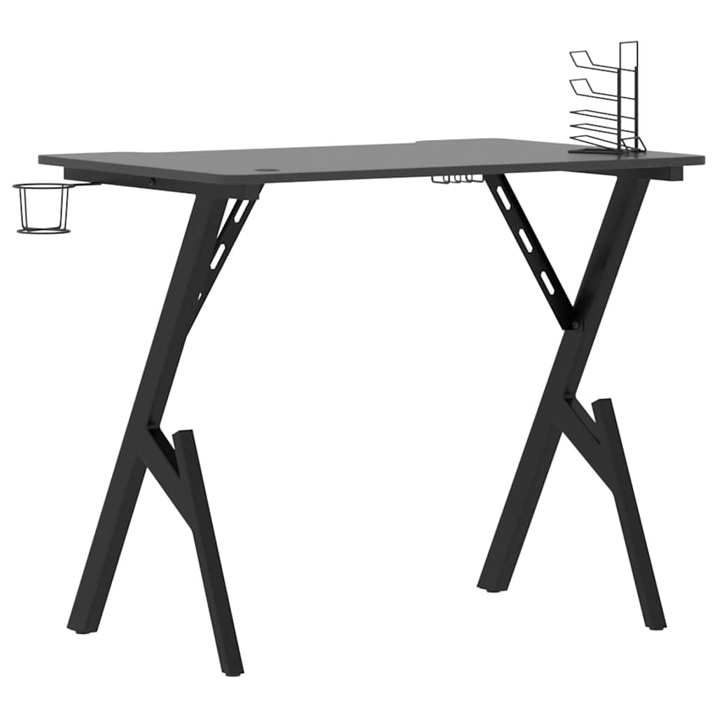 Gamingbureau Met Y-Vormige Poten 90X60X75 Cm Zwart