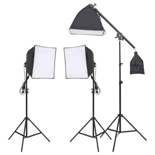 Fotostudioset Met Verlichtingsset En Achtergrond