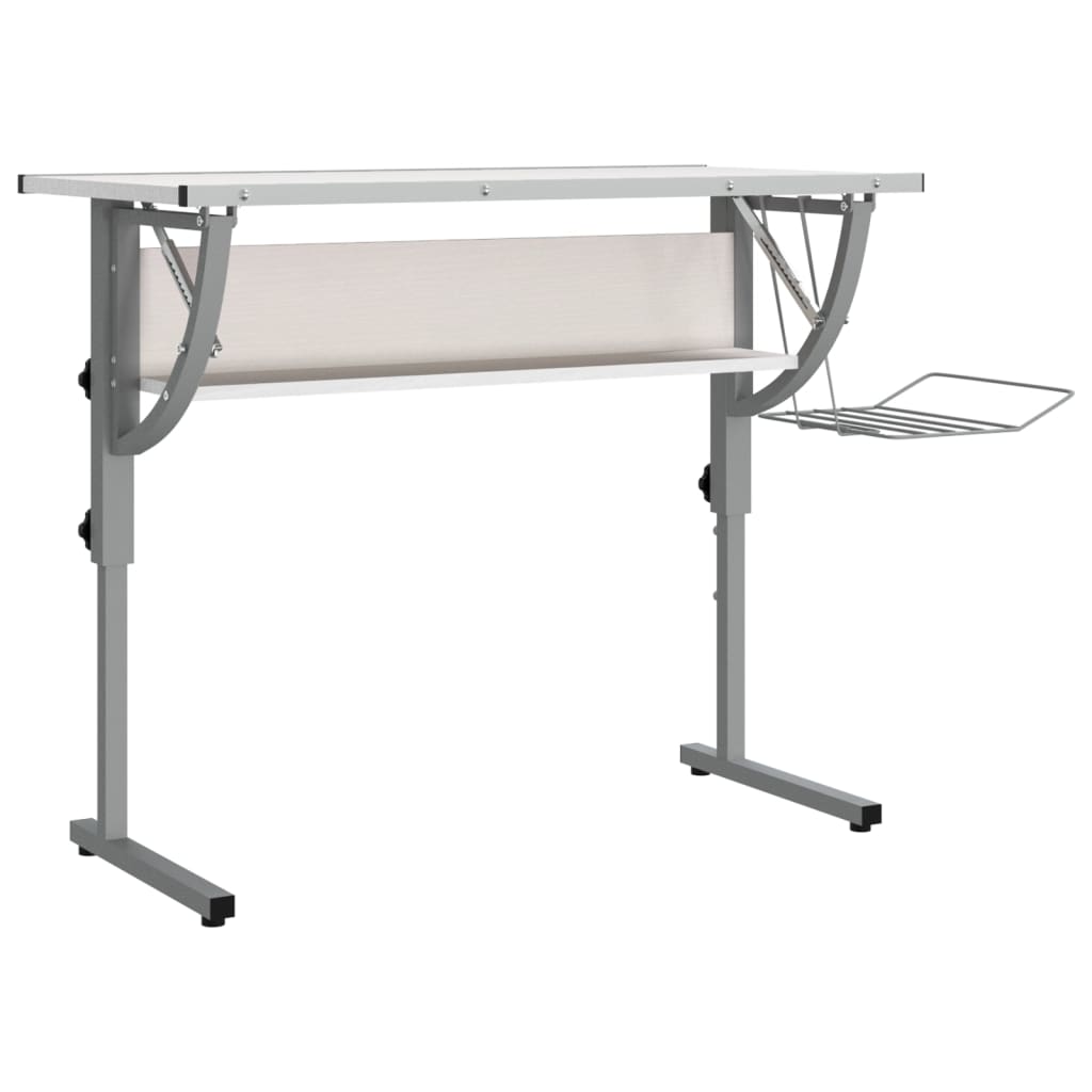 Tekentafel 110X53X(58-87) Cm Bewerkt Hout En Staal /Grijs