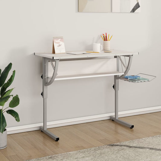 Tekentafel 110X53X(58-87) Cm Bewerkt Hout En Staal /Grijs