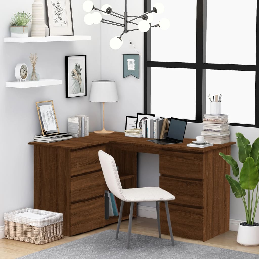 Hoekbureau 145X100X76 Cm Bewerkt Hout