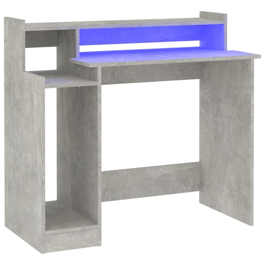 Bureau Met Led-Verlichting 97X45X90 Cm Bewerkt Hout