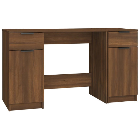 Bureau Met Bijzetkast Bewerkt Hout