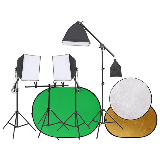 Fotostudioset Met Lichtset, Achtergrondscherm En Reflector