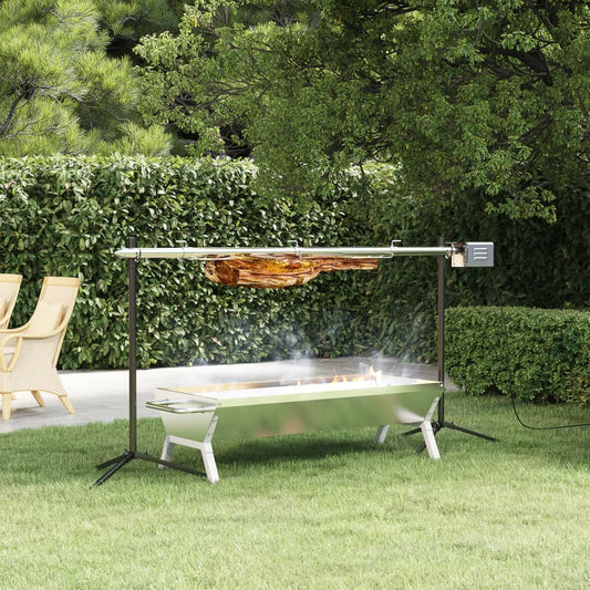 Barbecueplaat 118X42X30,5 Cm Roestvrij Staal Zilverkleurig