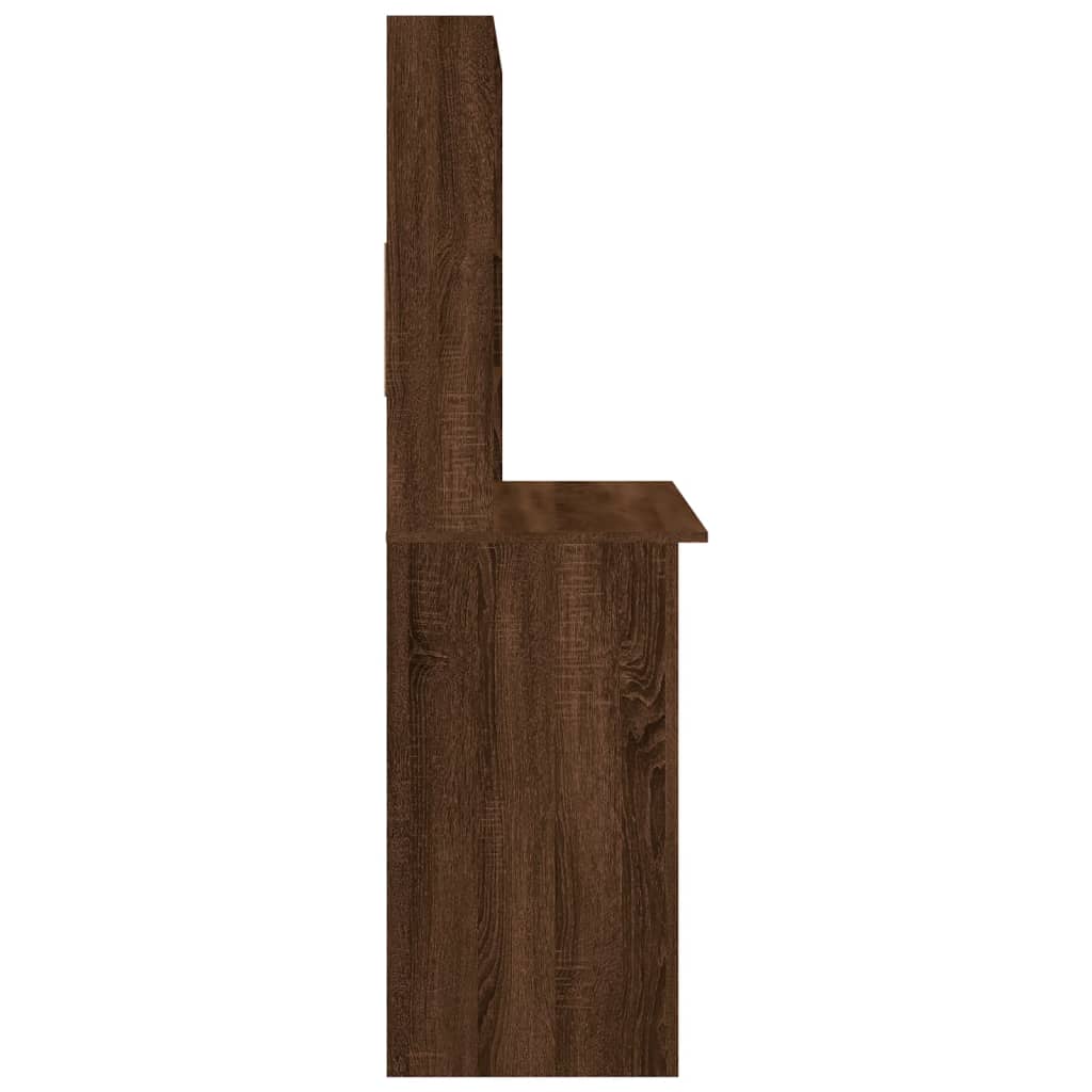 Bureau Met Schappen 102X45X148 Cm Bewerkt Hout Bruineikenkleur