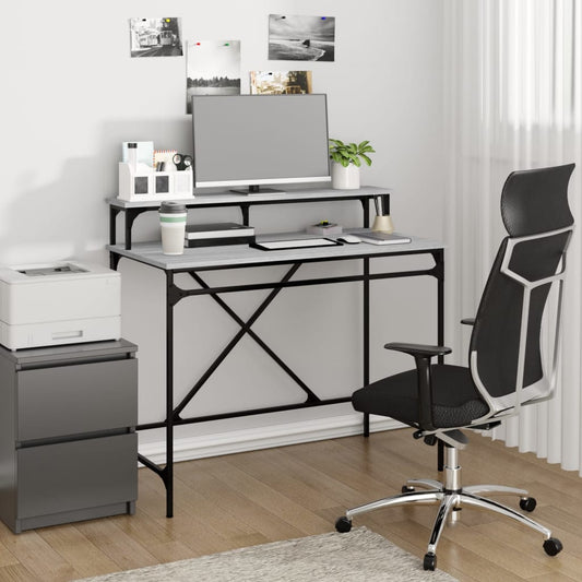 Bureau Bewerkt Hout En Ijzer Eiken