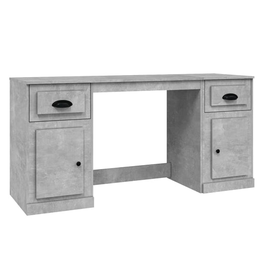 Bureau Met Kast Bewerkt Hout