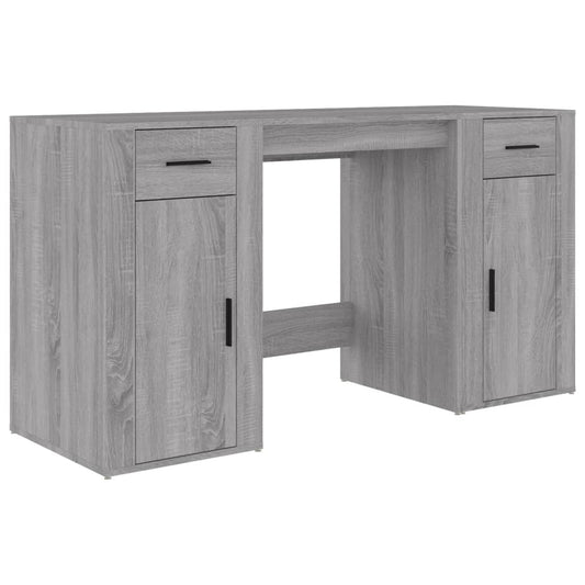 Bureau Met Kast Bewerkt Hout Eikenkleurig