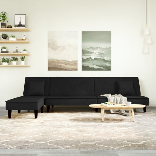Slaapbank L-Vormig 255X140X70 Cm Fluweel