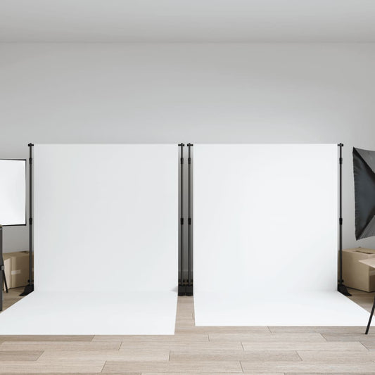 Achtergrondstandaards 2 St 254X243 Cm Staal Zwart