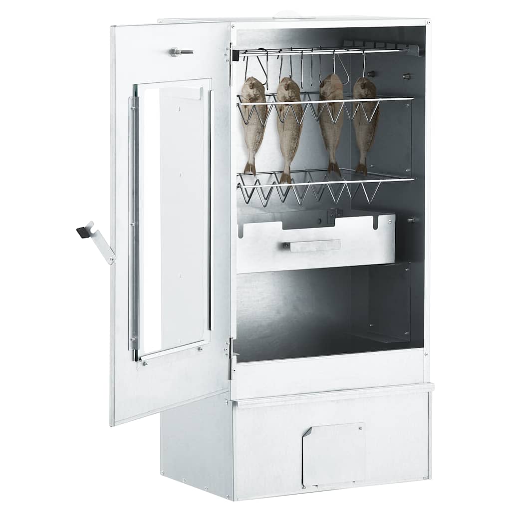 Bbq-Rookoven Met Koude Rookgenerator Gegalvaniseerd Staal Bruin Eikenkleur
