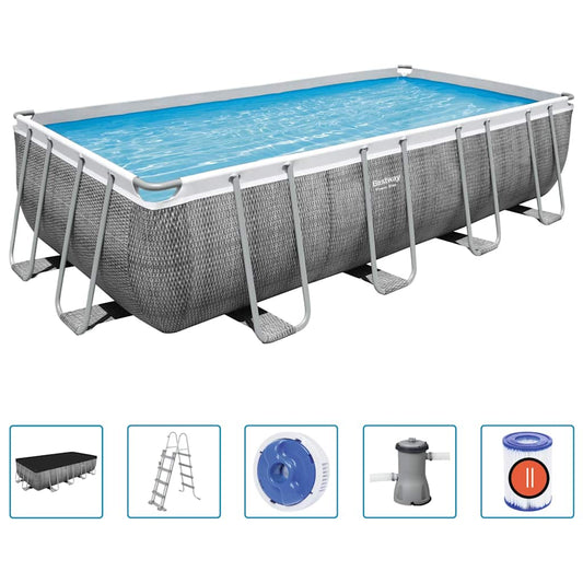 Bestway Power Steel Zwembadset Rechthoekig 488X244X122 Cm
