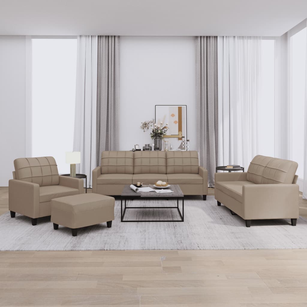 4-Delige Loungeset Met Kussens Kunstleer Kleurig