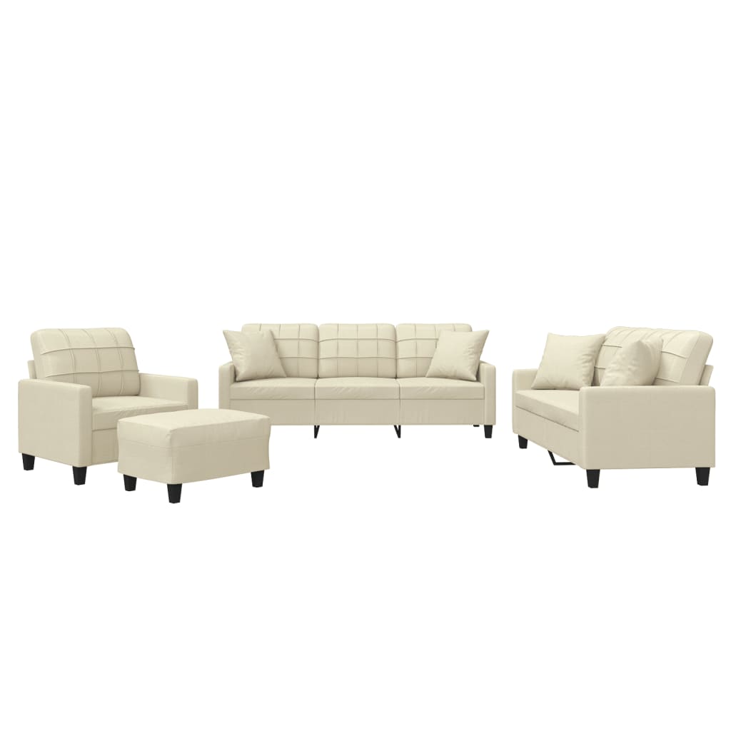 4-Delige Loungeset Met Kussens Kunstleer Kleurig