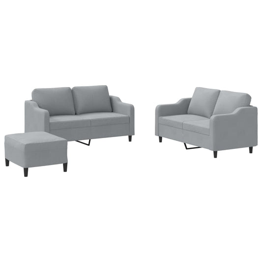 3-Delige Loungeset Met Kussens Stof
