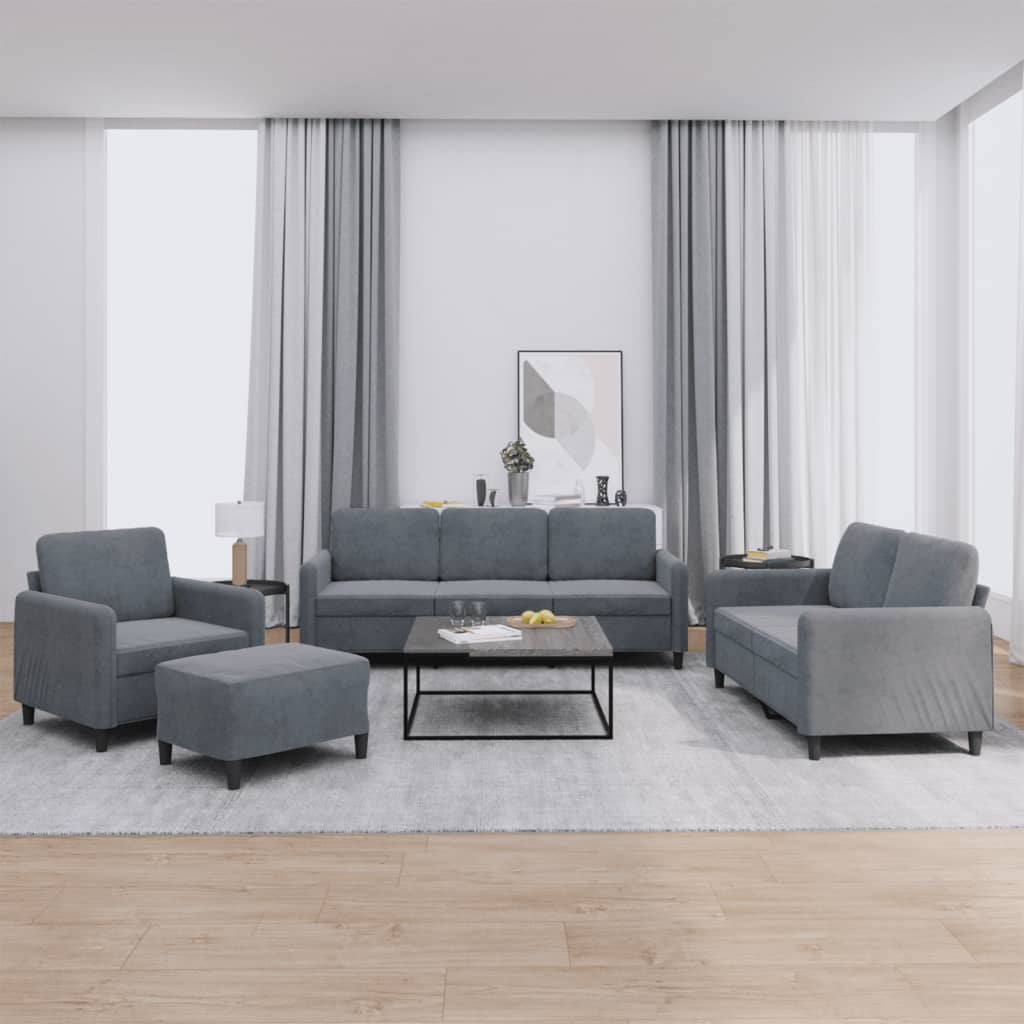 4-Delige Loungeset Met Kussens Fluweel